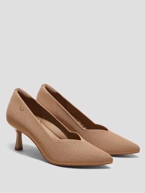 VIVAIA Anna Pointed-Toe Mid Heels in Nutmeg Tan 35.5/5.5